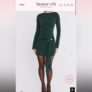 Mistress Rocks Evergreen Embellished Draped Mini Dress